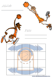 basketball reward chart, slam dunk