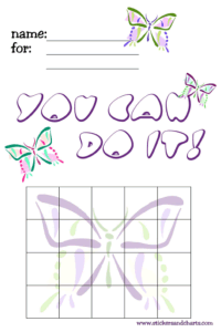 abstract butterfly sticker chart