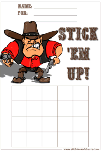 cowboy reward chart for kids