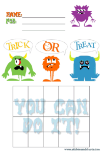 Trick or Treat chart for kids
