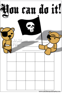 behavior chart, teddy bear, pirates