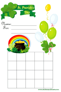 St. Patrick's Day Sticker Chart