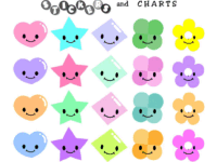 cute shapes stickers to print